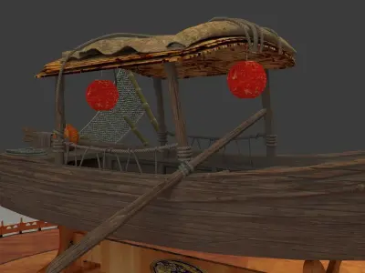 Chinese fishing boat 3D model purchase