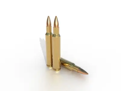 556 - 50 mm Magnum Ammo Low-poly 3D model