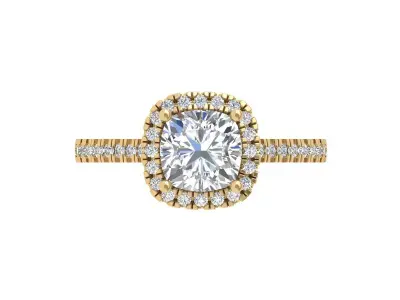 Cushion Solitaire Ring 3D print model