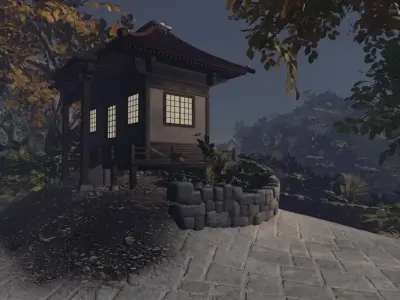 Serene Mountain Village 3D model buy