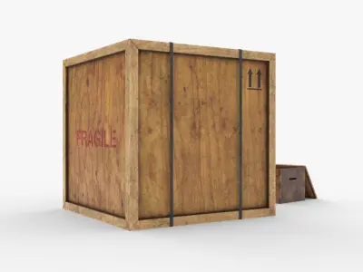 Wooden Boxes Low-poly 3D model