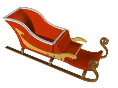 sleigh 2 3D Model santa claus 3D model
