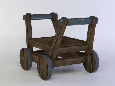 Small carriage Low-poly 3D model