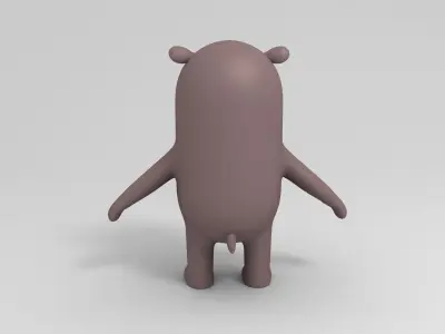 Cartoon Hippopotamus 3D model
