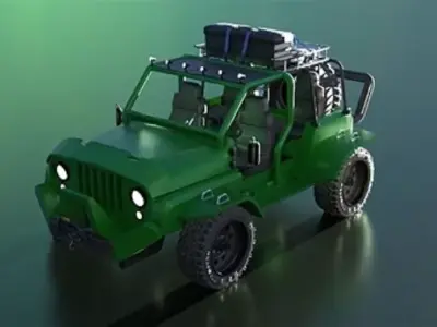 Realistic Off-Road Jeep  High-Detail 3D Vehicle Model Game-Ready 3D model