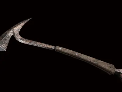 Medieval viking war hammer Game ready Low-poly 3D model