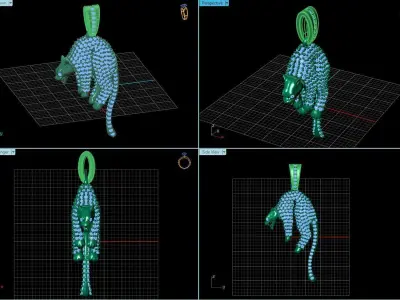 Panther Pendant With Stone models 3D Printable STL 3D 3D print model