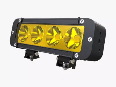 Medium Amber LED Light Bar 3D model