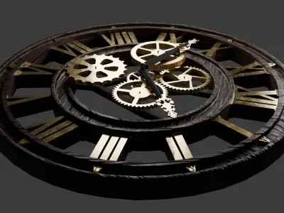 Antique Elegance Geard old wall clock  3D model