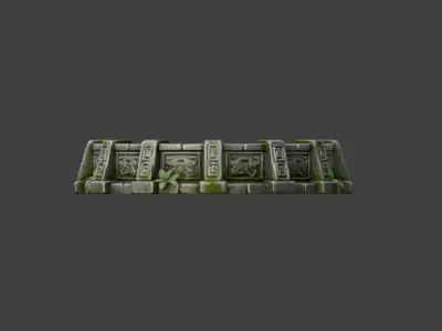 Ancient Stone Ring Ruins Low-poly 3D model