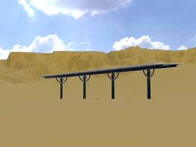 Agricultural photovoltaic solar plants Animated versions 3D Model Pack