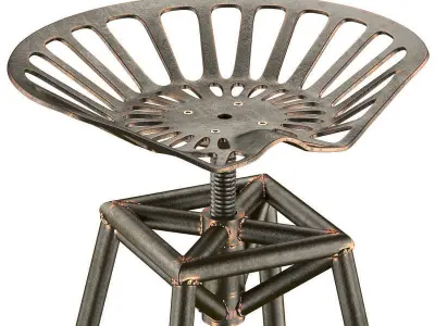 Charlie Industrial Metal Design Stool 3D model