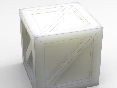 Wooden Box Crate Low-poly 3D model Low-poly 3D model