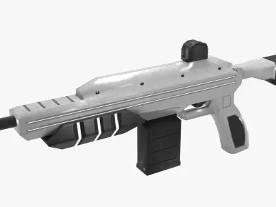 Sci-Fi Semi Shotgun Low-poly 3D model