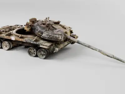 Russian T-72 tank destroyed by Ukrainian army 3D model get