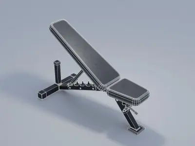 Weight Bench 4K and 2K Textures Low-poly 3D model