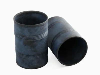 Used Steel Barrel B 02 3D model