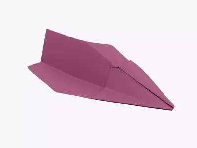 Paper Plane Maroon Low-poly 3D model