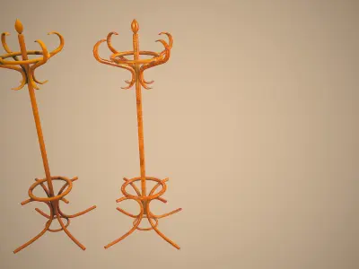 COAT RACK REALISTIC CARTOON STYLIZED Low-poly 3D model