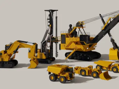 6 Mining Vehicles - Lowpoly Pack