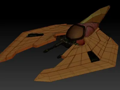Sci-Fi Alien Fighter Space Ship 3D model