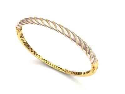 24 Women jewelry bangle bracelet Floral Carved Filigree Bangle  3D print model