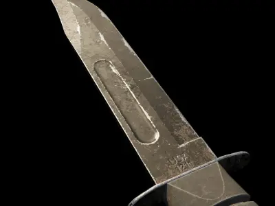 Ka-Bar Combat Knife Free low-poly 3D model