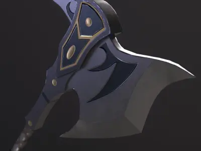 Fantasy Battle Axe PBR Low-poly 3D model purchase