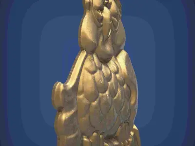 Carved clock for 3D printing and CNC 3D print model 26