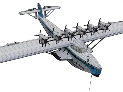 Dornier Do X Low-poly 3D model purchase