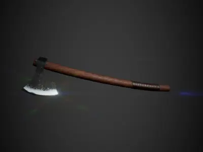Baltic Viking axe Low-poly 3D model