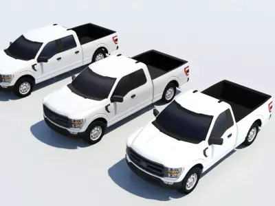 American Utility Airport Pickup Truck Pack - 3 Static Vehicles