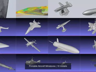 Printable Aircraft Miniatures 3D Model Collection