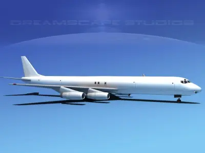 Douglas DC-8-63F Unmarked 2 3D model
