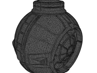 Futuristic Plasma Grenade with Blue Core 3D model