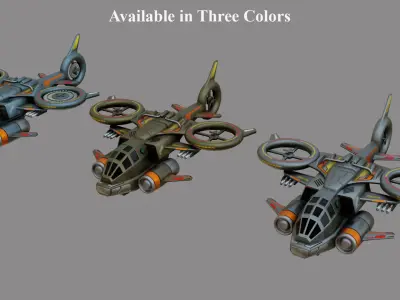 Sci-Fi Drop Ship - Low Poly - Game Ready - PBR Low-poly 3D model purchase