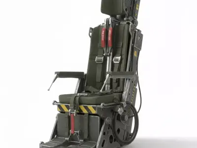 Martin-Baker Mk7 Aircraft Ejection Seat High-Fidelity Low-poly 3D model