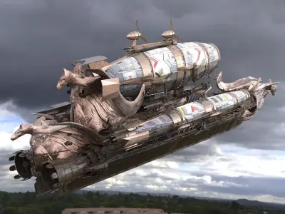 Sci-Fi airship future 1 3D model