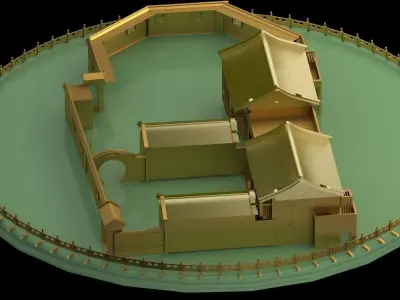 Chinese courtyard house 3D model 2