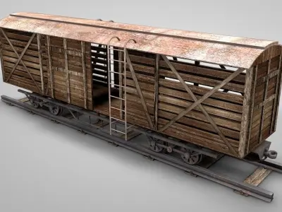 Western Cattle Wagon 3D model