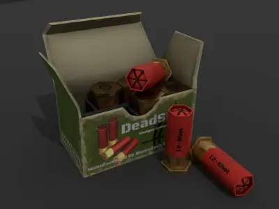 Shotgun Ammo Box Game Ready Low-poly 3D model