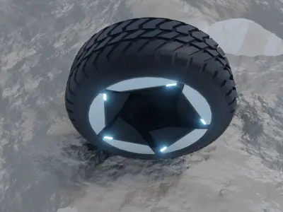 Wheel model C futuristic tire 3D model