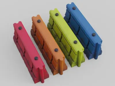 Traffic Barrier 3 Low-poly 3D model