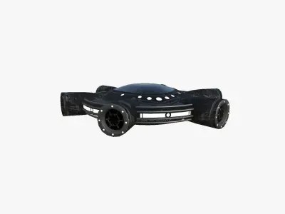 Alien Spaceship UFO J10 Full Black - Sci Fi Spacecraft Design Low-poly 3D model