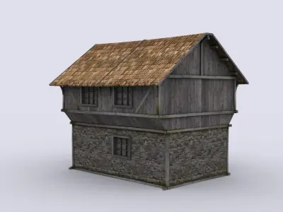 Medival house Low-poly 3D model