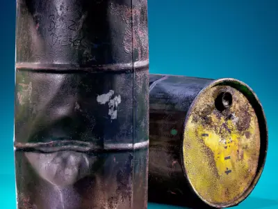 Barrel Low-poly 3D model 16