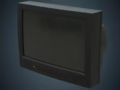 CRT Television 1B Low-poly 3D model