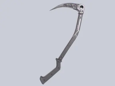Ice axe Low-poly 3D model