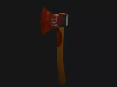 Low Poly Bloody Axe Low-poly 3D model