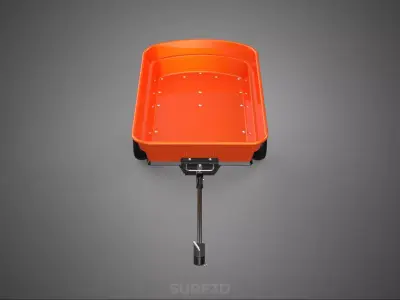 POLY BED TOW TRAILER CARGO CART WAGON TRACTOR LAWN MOWER GARDEN 3D model